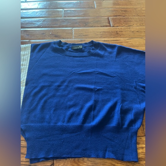 Yohji Yamamoto Sweater Asymmetric Striped Blue and Off White Size S - Picture 13 of 14